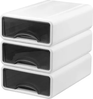 Produktbild von Famanu Aufbewahrungsboxen 3er Set - Kunststoff, Weiß