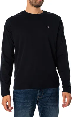 Produktbild von GANT Regular Shield Langarm-T-Shirt, Schwarz S
