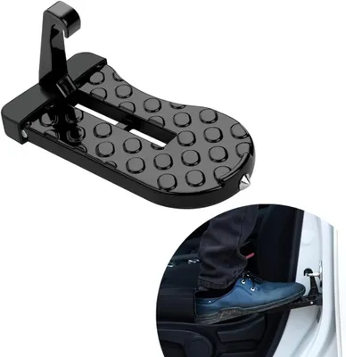 Imagen del producto de Escalera plegable para puertas de coche, fabricada en aleación de aluminio, con capacidad de carga de 200 kg, antideslizante, ideal para coches y caravanas