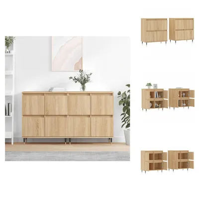 Zdjęcie produktu dla vidaXL Kredensy 2 szt. materiał drewnopochodny dąb sonoma - Kredensy