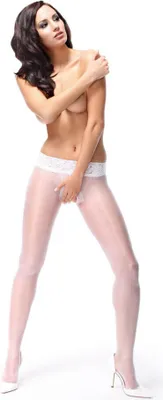 Image de MISSO Collants dentelle avec entrejambe Blanc L/XL