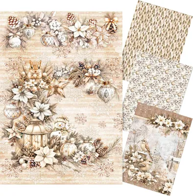 Produktbild von Motiv-Strohseiden Sortiment "Winter Season", DIN A4, 4er-Set