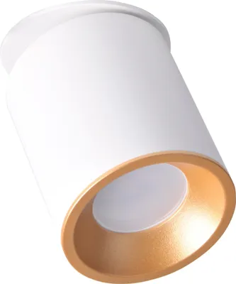 Image de Luminaire encastré au plafond HARON GU10, spot orientable rond blanc et doré GOLDLUX