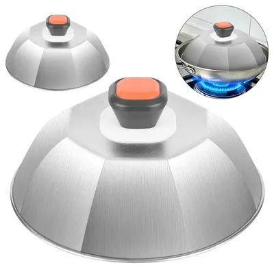 Produktbild von Schmelzglocke Edelstahl 2er Set 22,6 cm Grillhaube hitzebeständig 0,6 mm BBQ Pfanne Küche Camping Käse Burger schmelzen