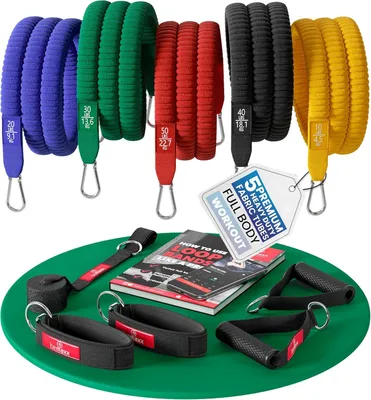 Obrázek produktu pro Fitness sada s expandéry, 5 elastických posilovacích gum, pro posilování