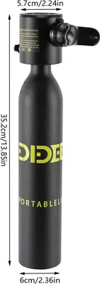 Immagine prodotto di Mini bombola subacquea - bombola di aria respirabile da 0,5 litri - serbatoio di riserva portatile per immersioni di 5-10 minuti - manometro impermeabile e luminoso - colore nero
