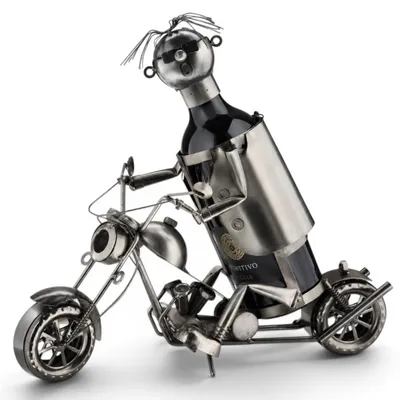 Motor-Wijnfleshouder, Metallisch, 40,5x27x16,5 cm