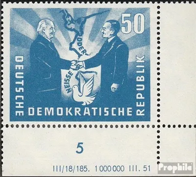 Produktbild von Briefmarken DDR 1951 Mi 285DV mit Druckvermerk postfrisch Deutsch-polnische Freundschaft