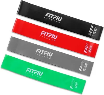 Produktbild von Famanu Fitnessband elastische Widerstandsbänder - 4 Widerstandsniveaus