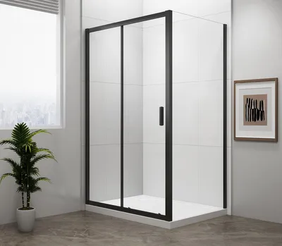 Produktbild von Polysan EASY BLACK Rechteckige Duschkabine 1300x700mm L/R Variante