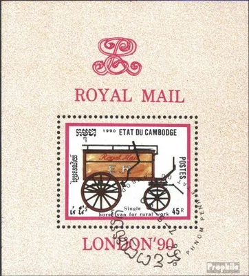 Produktbild von Briefmarken Kambodscha 1990 Mi Block172 (kompl.Ausg.) gestempelt Postkutschen
