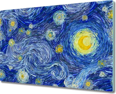 Produktbild von Coloray Hackbrett Kochplattenabdeckung Herdabdeckplatte 80x52 cm Schneidebrett Küchenbrett - Sterne Nachthimmel