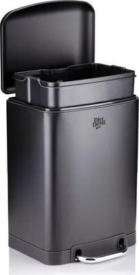 Immagine prodotto di Cestino a pedale Dirt Devil 6L - Cestino da cucina con chiusura ammortizzata - Cestino in acciaio inox - Cestino interno rimovibile - Cestino da cucina 23 x 22,5 x 32,5 CM - Nero