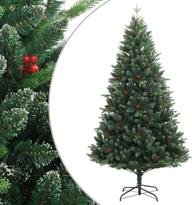 Obrázek produktu pro Maison Exclusive – Umělý vánoční stromek, skládací, s červenými šiškami, výška 150 cm