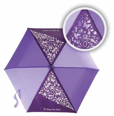 Obrázek produktu pro Krok za krokem kapesní deštník Magic Rain Effect Umbrella Purple violet