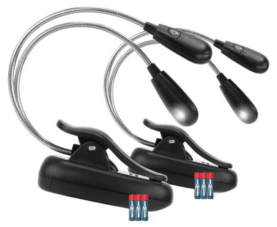 Produktbild von ANSMANN Flexible LED Leselampe batteriebetrieben, dimmbar, für Buch uvm. 2 Stk