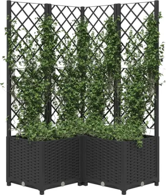 Produktbild von Stabli Pflanzkübel mit Spalier Schwarz 80x80x136cm PP - DE594689 - Beete