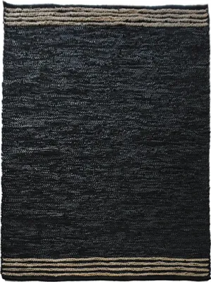 Produktbild von Handgefertigter Kelim-Teppich aus Leder mit schlichtem Muster CUIRLINE