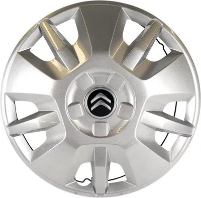 Produktbild von Radkappen Set mit Metallringbefestigung, 15 Zoll, Silber