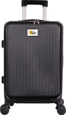 Produktbild von Biggdesign Moods Up Koffer mit Getränkehalter und USB-Anschluss, Reisekoffer mit Laptop-Fach und TSA-Schloss-System, 360° Spinner-Räder, 15 kg Tragkraft, 20", Schwarz