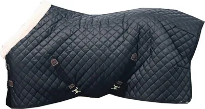 Image de Kentucky Horsewear Tiny Show Rug Couverture de concours poney avec fourrure de lapin artificielle 160g, Taille:70, Couleur:noir