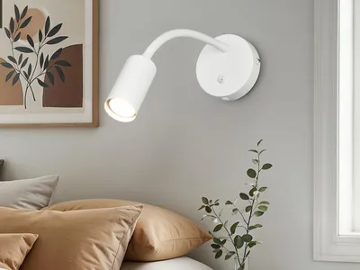 Produktbild von LED Schwanenhals Leselampe Weiß mit Schalter - Schlafzimmer Bett & Wohnzimmer