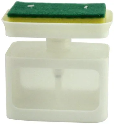 Productafbeelding van Afwasmiddel Dispenser met Pomp en Spons (650 ml) - Wit