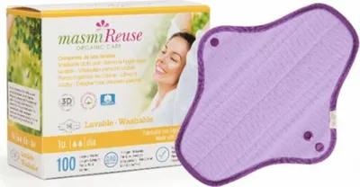 Image de Serviettes hygiéniques bio jour lavables coton bio Masmi 1 pc