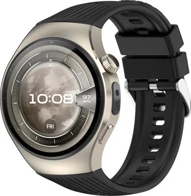 Produktbild von Armband für Huawei Watch 5 42 mm, Bizon Strap Watch Silicone T, Schwarz