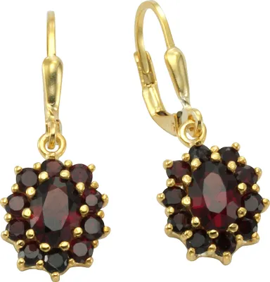 Produktbild von F Ohrhänger 925/- Sterling Silber 3,0cm gelb Granat rot 283230002V