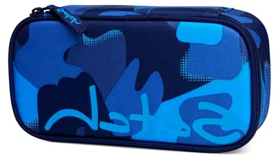 Produktbild von Große Schlamperbox - Mäppchen mit Trennfach und Geodreieck - Blau