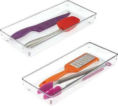 Immagine prodotto di Contenitore in plastica trasparente per oggetti - Set da 2 pezzi - trasparente