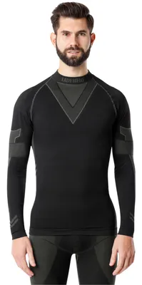 Image de Ladeheid Herren Funktionsunterwäsche Langarm Shirt Thermoaktiv LAGI001 (Noir/Khaki, XL)