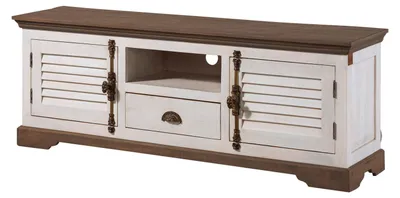 Immagine prodotto di MASSIVMOEBEL24 | Mobile TV TOULOUSE #111 in Legno di Mango Laccato Bianco - 170x45x55