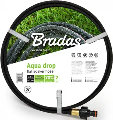 Produktbild von Gartenschlauch AQUA-DROP FLAT BRADAS 1/2" – 7,5 m