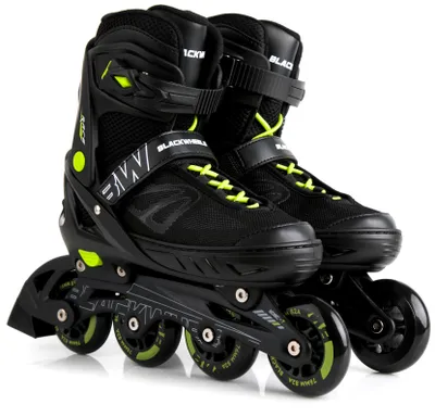 Zdjęcie produktu dla Wrotki Blackwheels Sonic zielono-czarne regulowane w 4 rozmiarach 39-42
