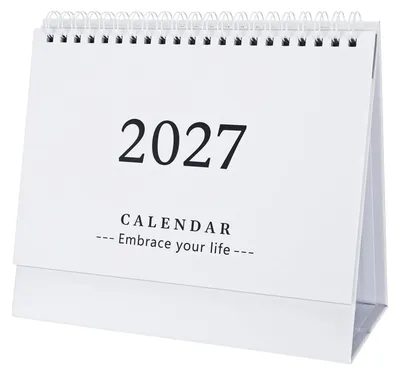 Produktbild von Bürokalender 2026-2027, weiß, Tischkalender, Jahresübersicht