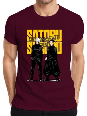 Produktbild von Satoru Gojo Geto Strongest Duo Jujutsu Kaisen Anime Ästhetik Herren T-Shirt, Burgundy, S