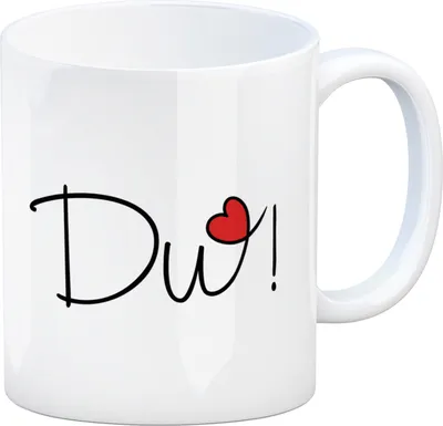Produktbild von Du! schöner Kaffeebecher als Geschenk mit Herz
