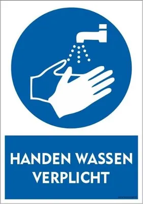 Produktbild von CombiCraft Hinweisschild "Handen desinfecteren verplicht" - Maße 21x30 cm