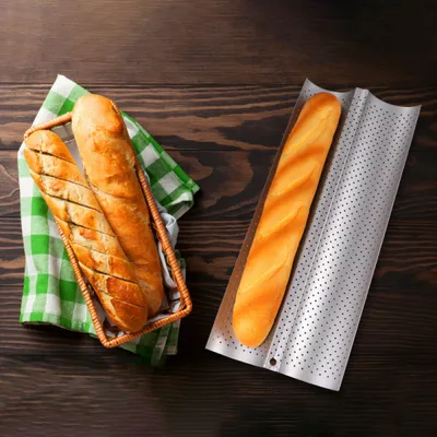 Produktbild von Baguette-Backblech Baguetteform  mit Antihaftbeschichtung -2 Slots Edelstahl