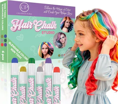 Obrázek produktu pro Fixační sprej na vlasy pro dívky – 6 kusů, dočasné, netoxické a snadno vymytelné barvy na vlasy, barevné, fixy
