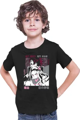 Produktbild von Kinder T-Shirt Demon Anime Slayer Kimetsu No Yaiba Tanjiro Nezuko Kamado 004, 3-4 Jahr - 104 / Schwarz
