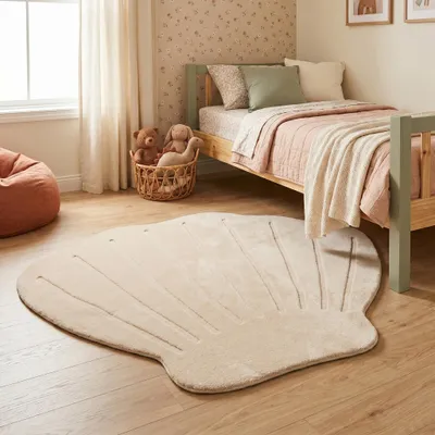 Produktbild von Volero - Kinderteppich Waschbar - Coco Muschel Beige - 160x200 cm - Kinderzimmer, Babyzimmer, Jugendzimmer