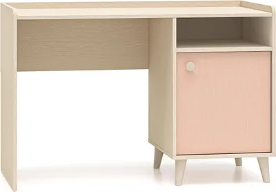 Zdjęcie produktu dla FURNLUX Biurko Mevel różowo-beżowe 120 cm / Kolor główny: różowy / Wymiary: 120 x 80 x 58 cm