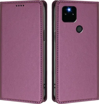 Obrázek produktu pro Kožené pouzdro pro Google Pixel 5A 5G, magnetické flipové pouzdro zPolyuretankůže se stojánkem Fialová