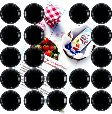 Obrázek produktu pro sada 20 víček Do 82 černá vhodná pro 230ml / 350ml / 435ml sklenice včetně brožury s recepty Diamond Sugar Gelling Magic