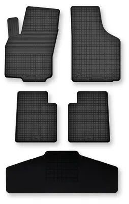 Image de Tapis de sol en caoutchouc + tunnel pour Renault Twingo I 1993-2006 (hayon) – 5 pièces, noirs, semi-universel, adapté