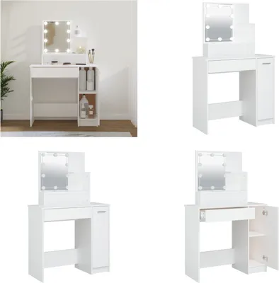 Obrázok produktu pre vidaXL toaletný stolík s LED diódou biely 86,5x35x136 cm - toaletný stolík - kozmetický stolík - toaletný stolík