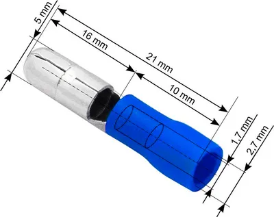 Immagine prodotto di Spina isolata 5/21 mm, blu, 100 pezzi